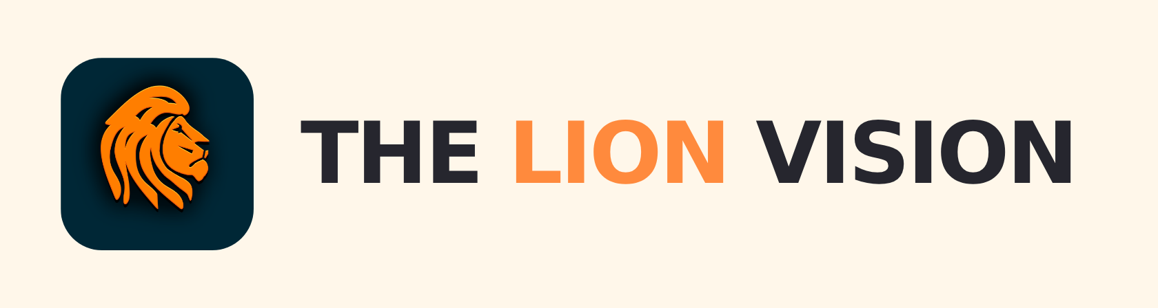 Wortmarke The Lion Vision in dunkler Schrift